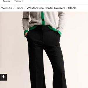 Boden Ponte Pant, black, NWT size 8R